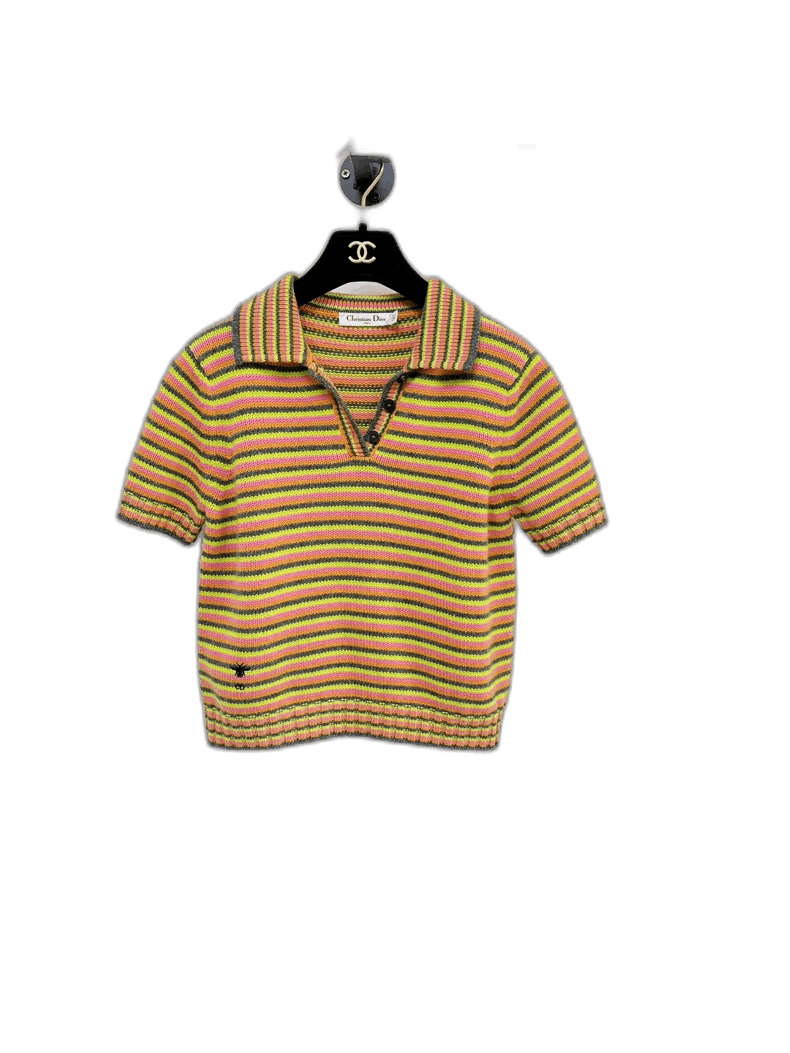 Dior Dior Colorful Knitted Bee Embroidered Short Sleeve Size M / US 6-8 / IT 42-44 - 1 Thumbnail