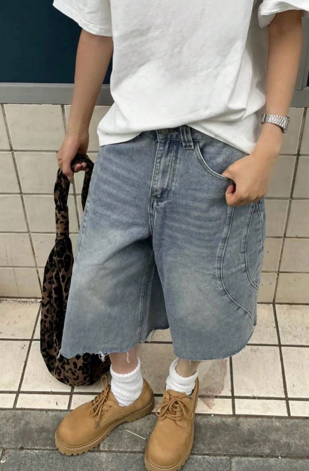 Jean Denim jeans jorts Y2K Drip shorts Size US 35 - 2 Thumbnail