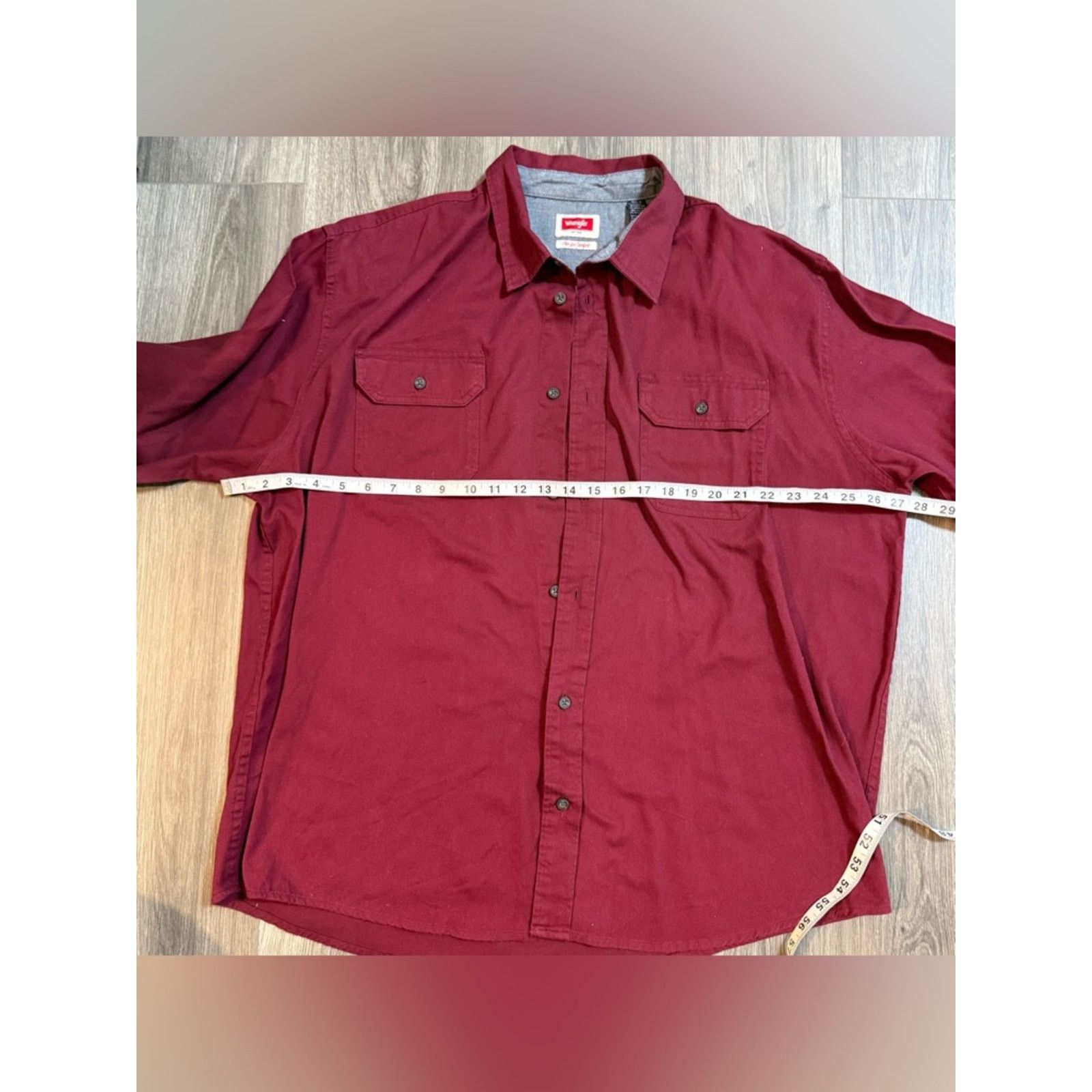 Wrangler Wrangler Flex For Comfort Cotton Burgundy Button Down Sz XL Size US XL / EU 56 / 4 - 7 Thumbnail