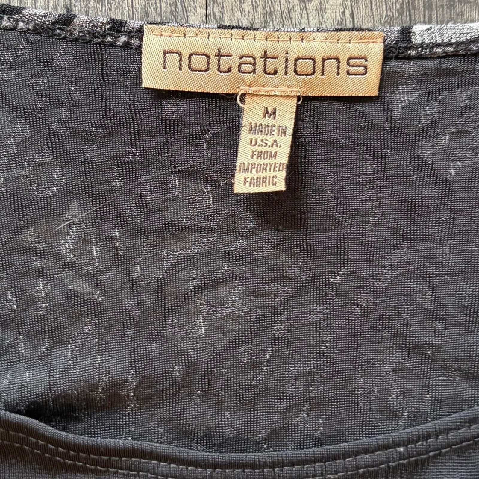 Other Notations black & grey long sleeve blouse Size M / US 6-8 / IT 42-44 - 3 Thumbnail