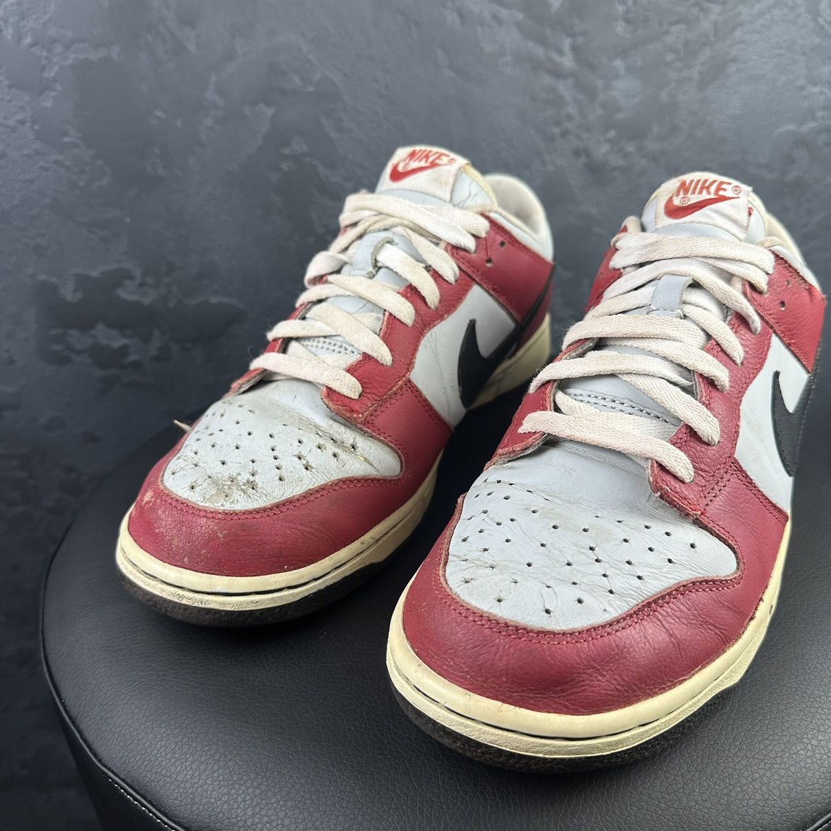 Nike × Vintage Rare! Vintage 2005 Nike Dunk Low Red Sail Black Chicago Size US 10 / EU 43 - 2 Thumbnail