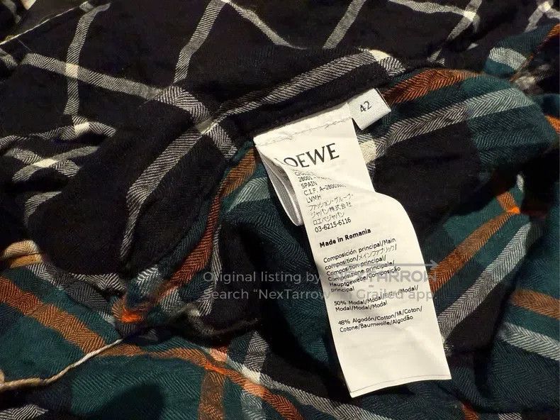 Loewe Loewe Men's loose-fit patchwork plaid casual shirt Size US XS / EU 42 / 0 - 4 Thumbnail