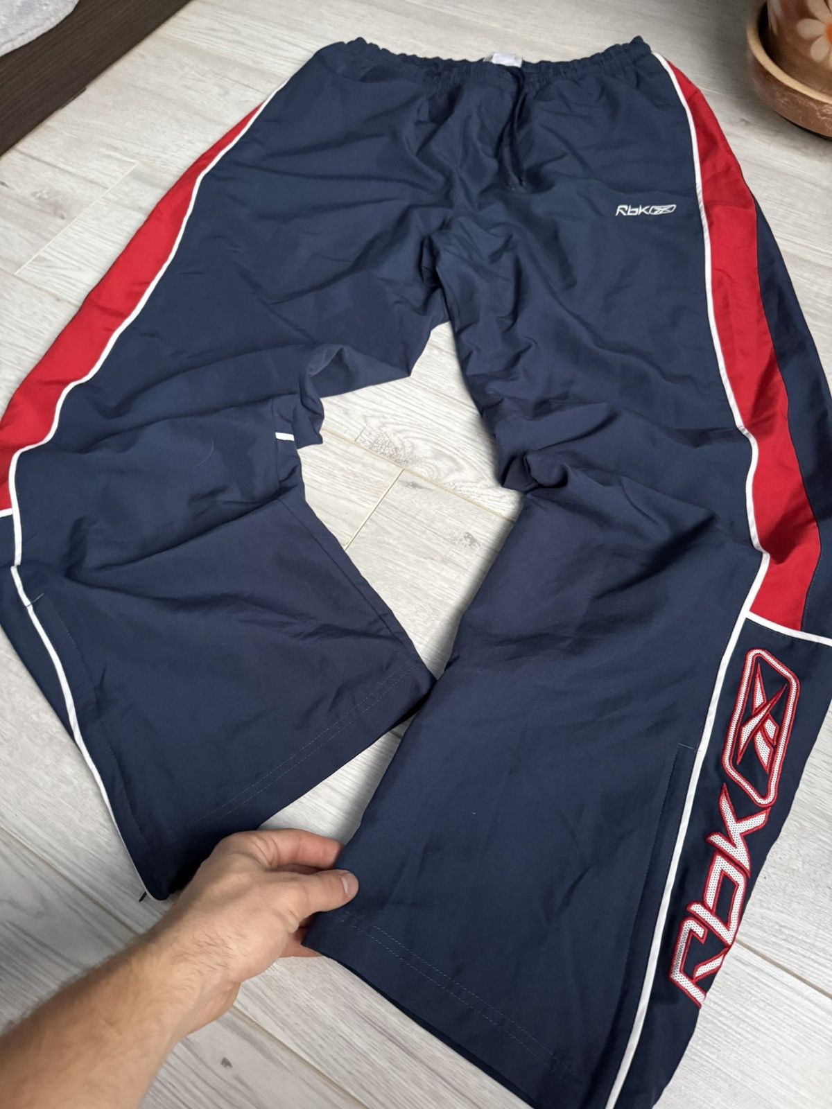 Reebok × Vintage Vintage baggy nylons track pants Reebok 90’s logo Size US 32 / EU 48 - 2 Thumbnail