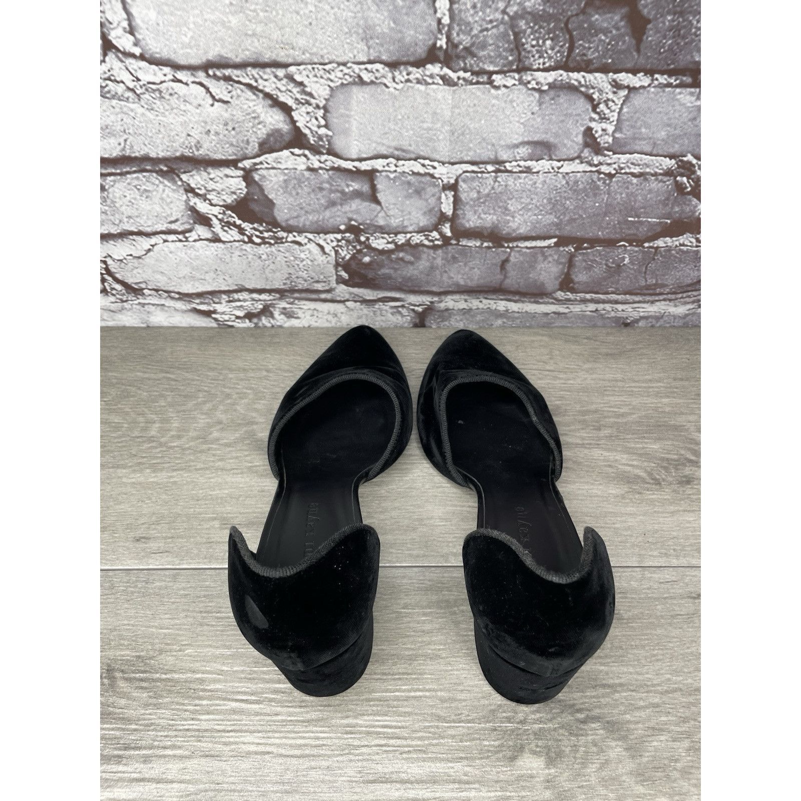 Other JENNI KAYNE Black Velvet D’ Orsay Block Heel Pointed Shoes W Size US 9 / IT 39 - 5 Thumbnail