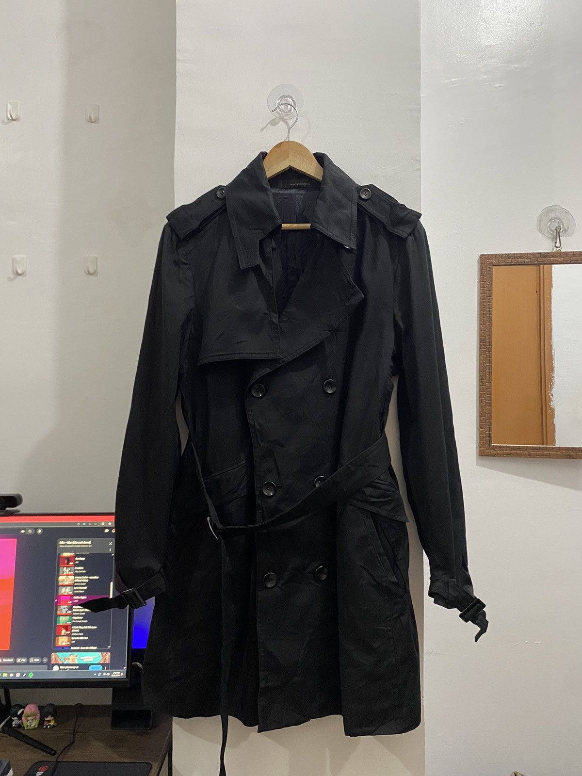 Wooyoungmi WOOYOUNGMI DOUBLE BREASTED BLACK TRENCH COAT Size M / US 6-8 / IT 42-44 - 1 Thumbnail