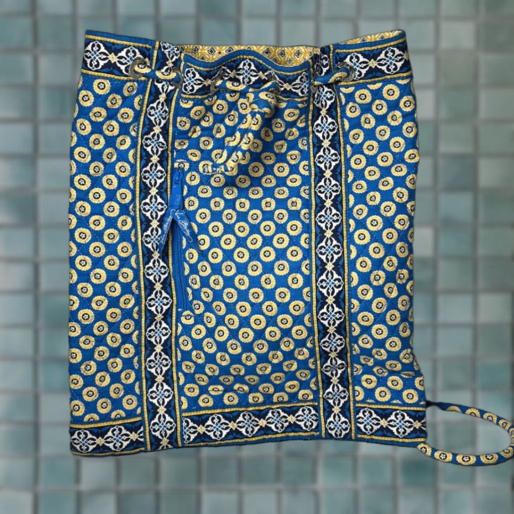 Vera Bradley Vera Bradley Tote Shoulder Bag Handbag Purse Riviera Blue Multicolor Yellow Medium Womens Boys/Girls? Size ONE SIZE - 1 Thumbnail