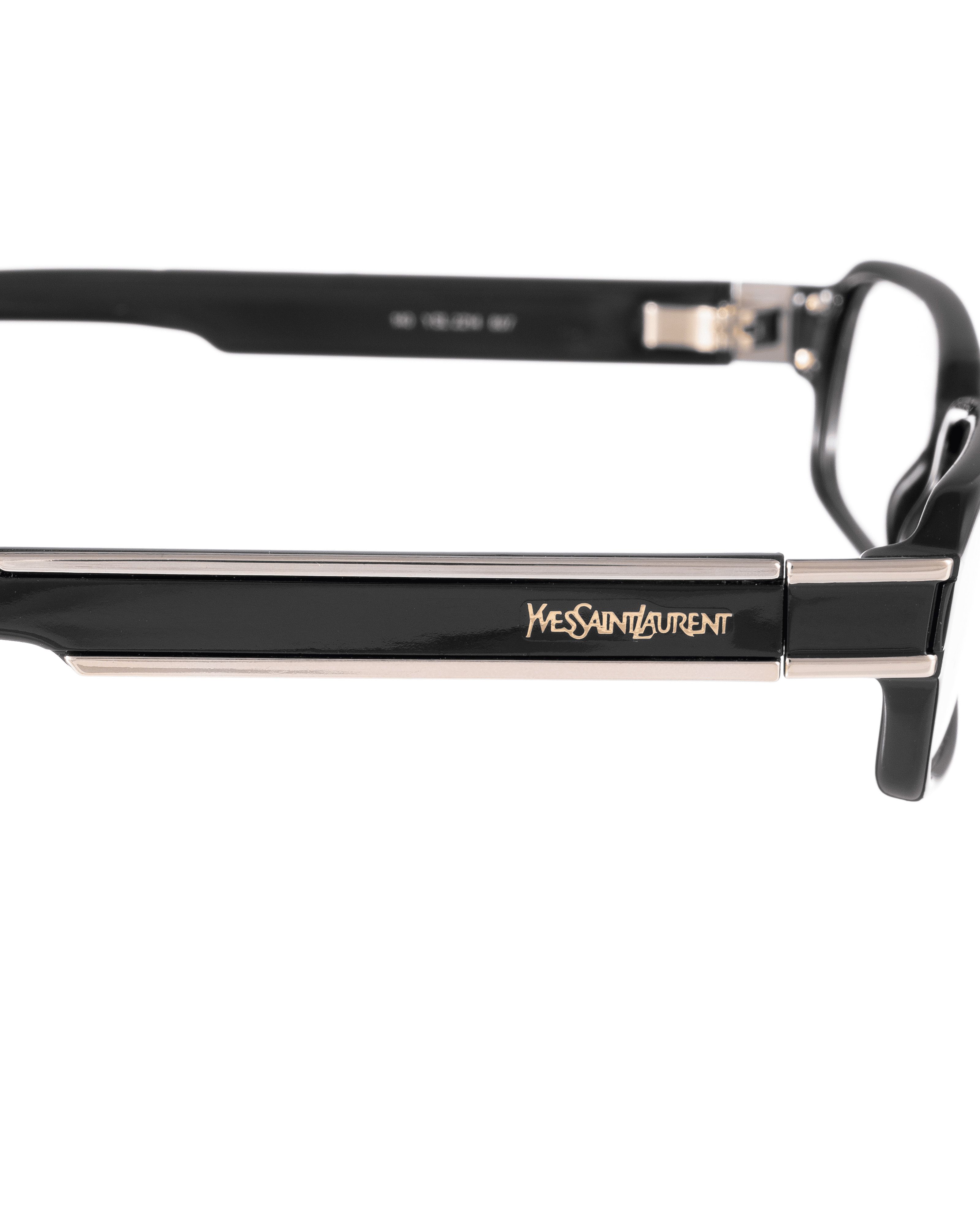 Yves Saint Laurent Yves Saint Laurent 00s Black Rectangular Glasses & Gold Logo Size ONE SIZE - 1 Thumbnail