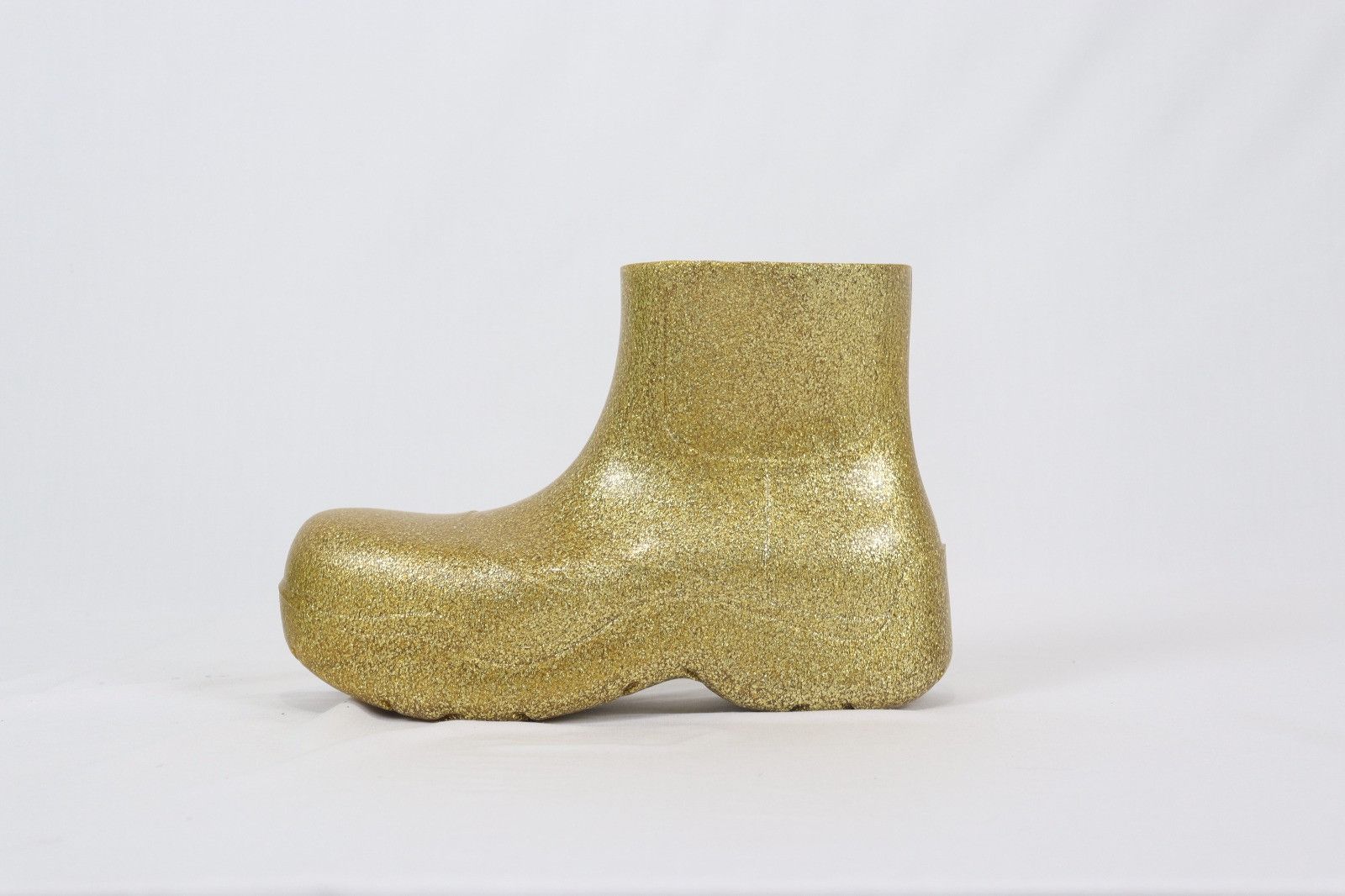 Bottega Veneta Puddle Ankle Sparkle Rubber Boot in Gold Size US 11 / EU 44 - 2 Thumbnail