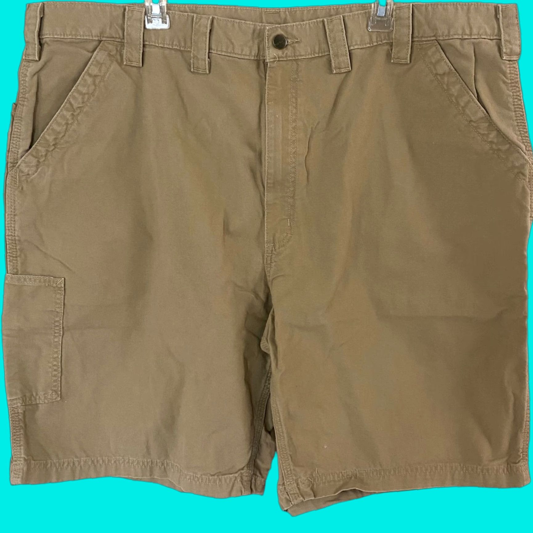 Carhartt VINTAGE Carhartt Canvas Work Shorts Tan Cargo Carpenter Original Fit Tool Loop Mens 46 Brown 100% Cotton Size US 30 / EU 46 - 1 Thumbnail