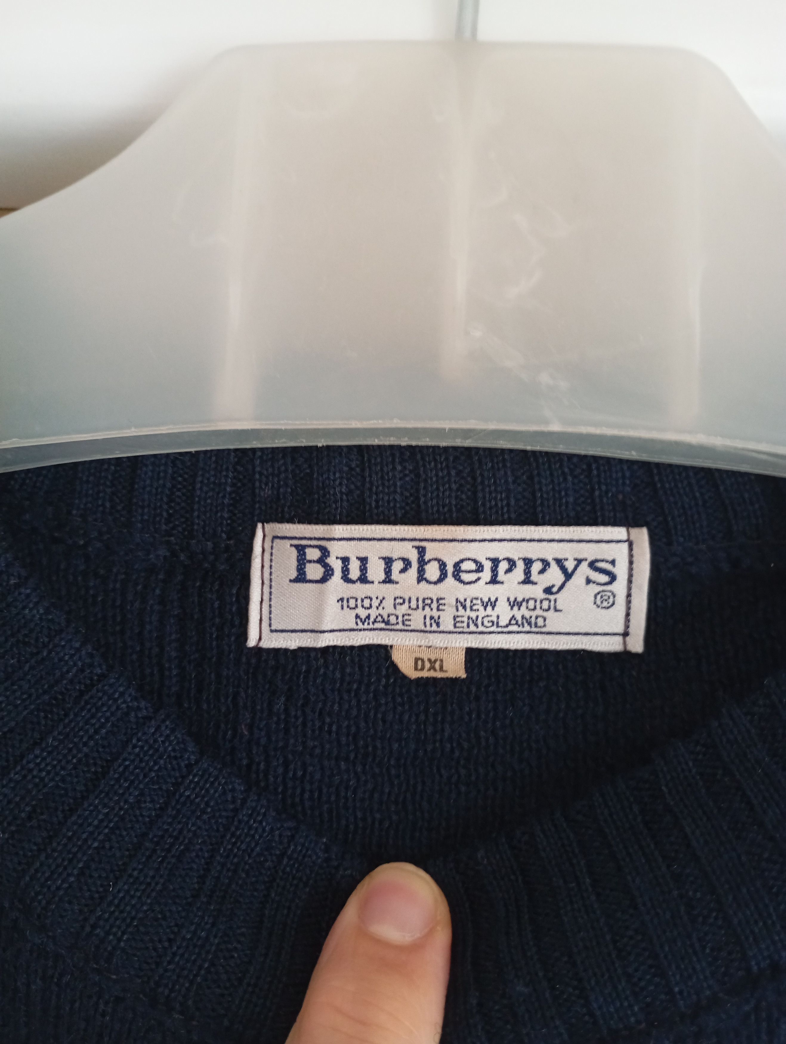 Burberry Burberry Vintage sweater Wool knitted Logo leather elbows Size US XL / EU 56 / 4 - 4 Thumbnail