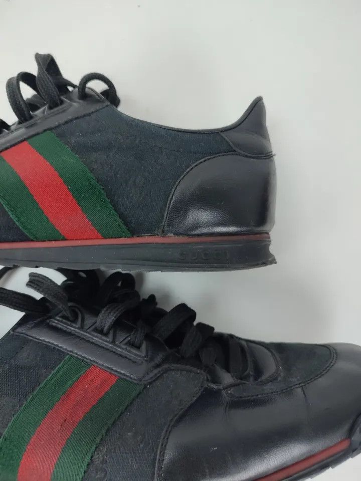 Gucci Gucci Leather Guccissima Strip Web Shoes Sneakers 28 cm Size US 10 / EU 43 - 5 Thumbnail