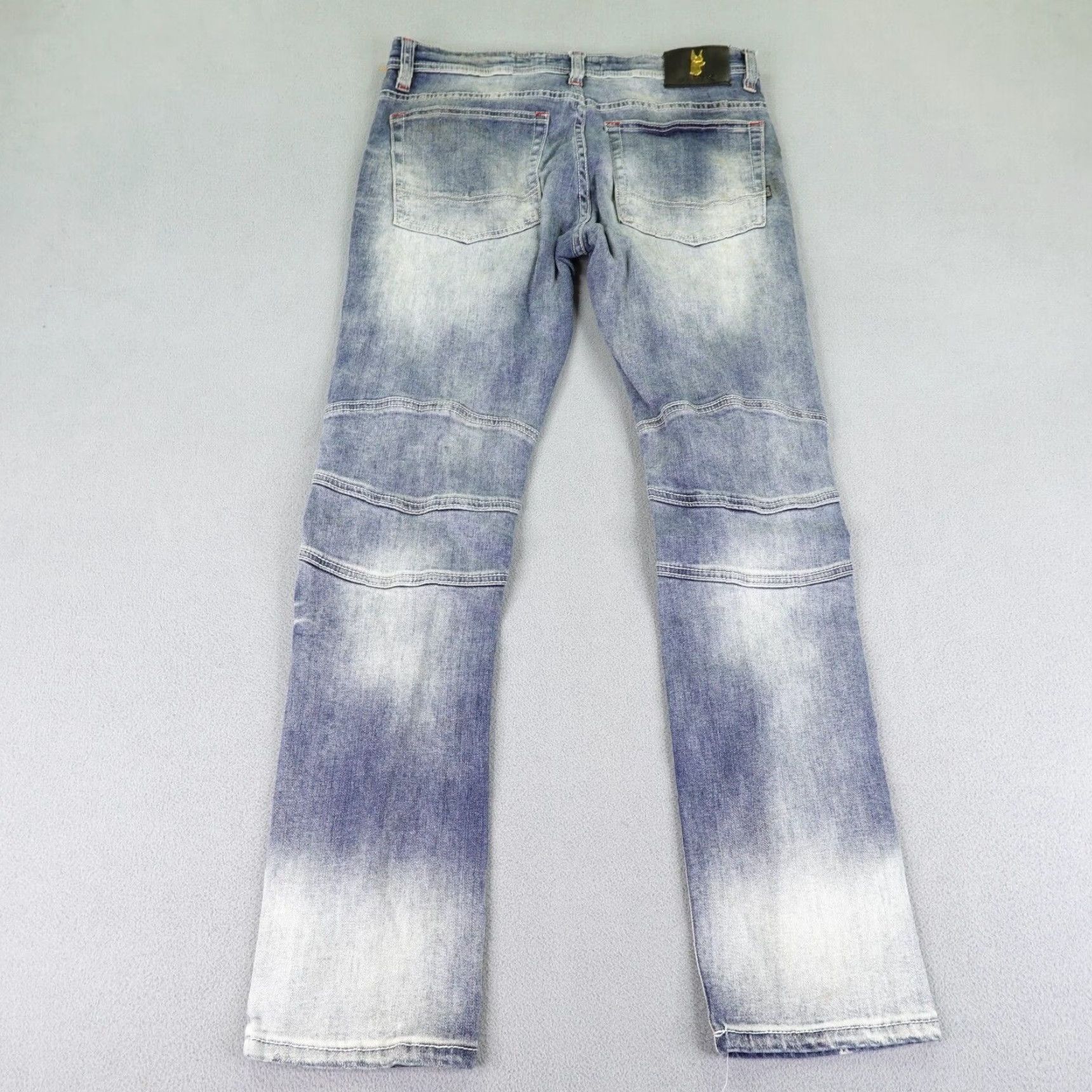 Denime VINTAGE Makobi Men's Jeans Straight Fit 32x30 Blue Denim Distressed Cotton Blend Mid 2010s Mens Size US 33 - 5 Thumbnail