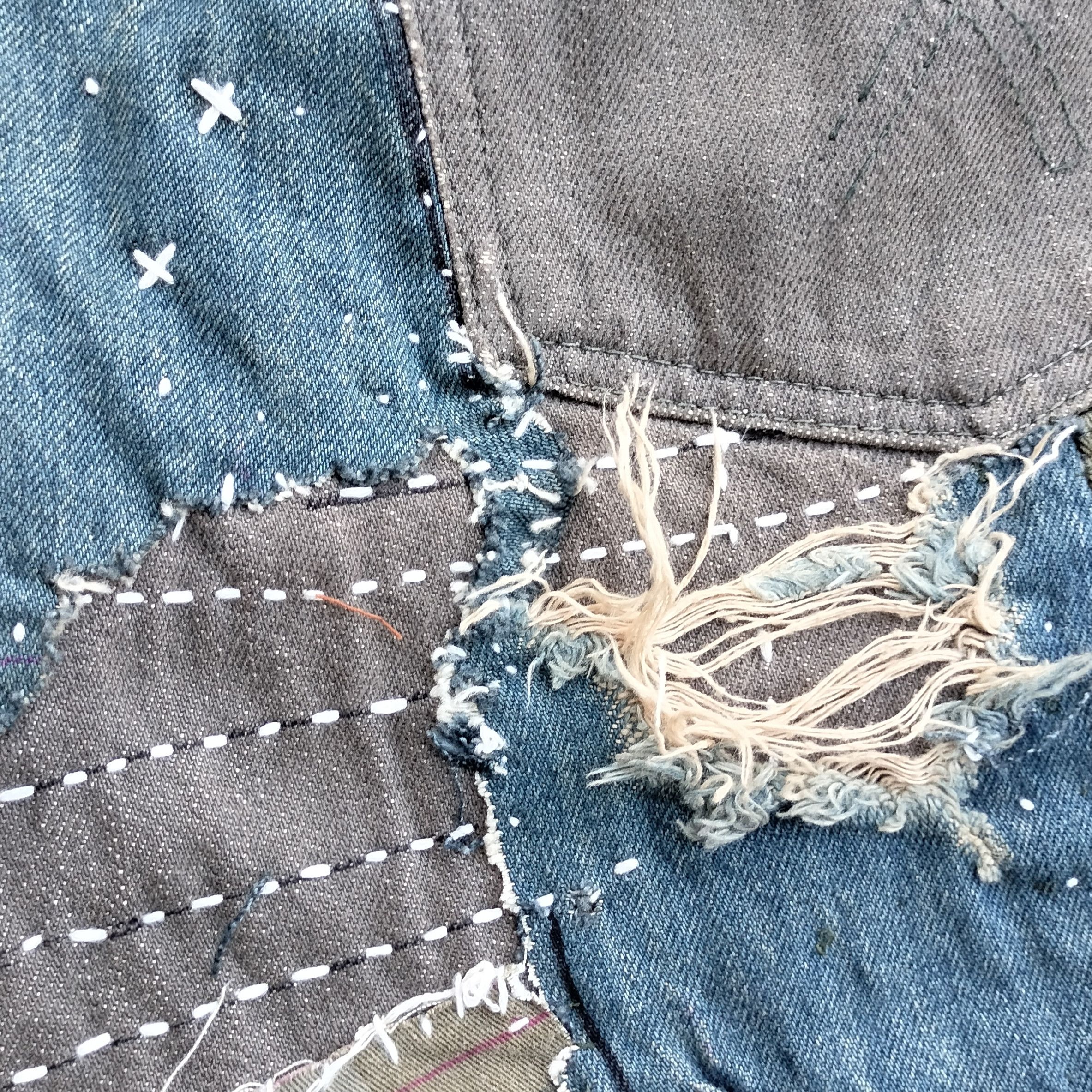 Full Count & Co. Vtg Full count & co patchwork sashiko selvedge denim Size US 32 / EU 48 - 14 Thumbnail