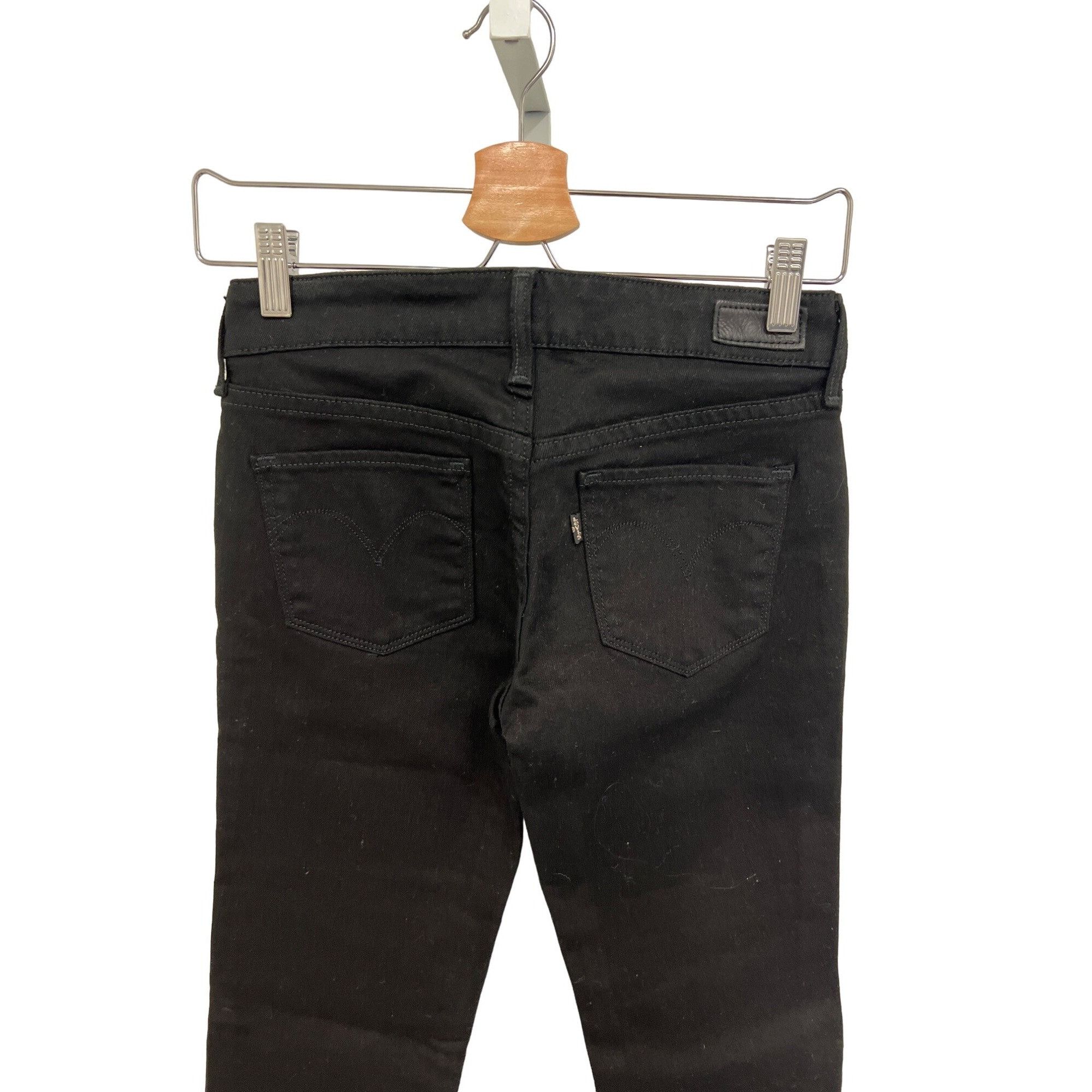 Levi's Levis Black Modern Rise Stretch Straight Jeans Size 25" / US 0 / IT 36 - 3 Thumbnail