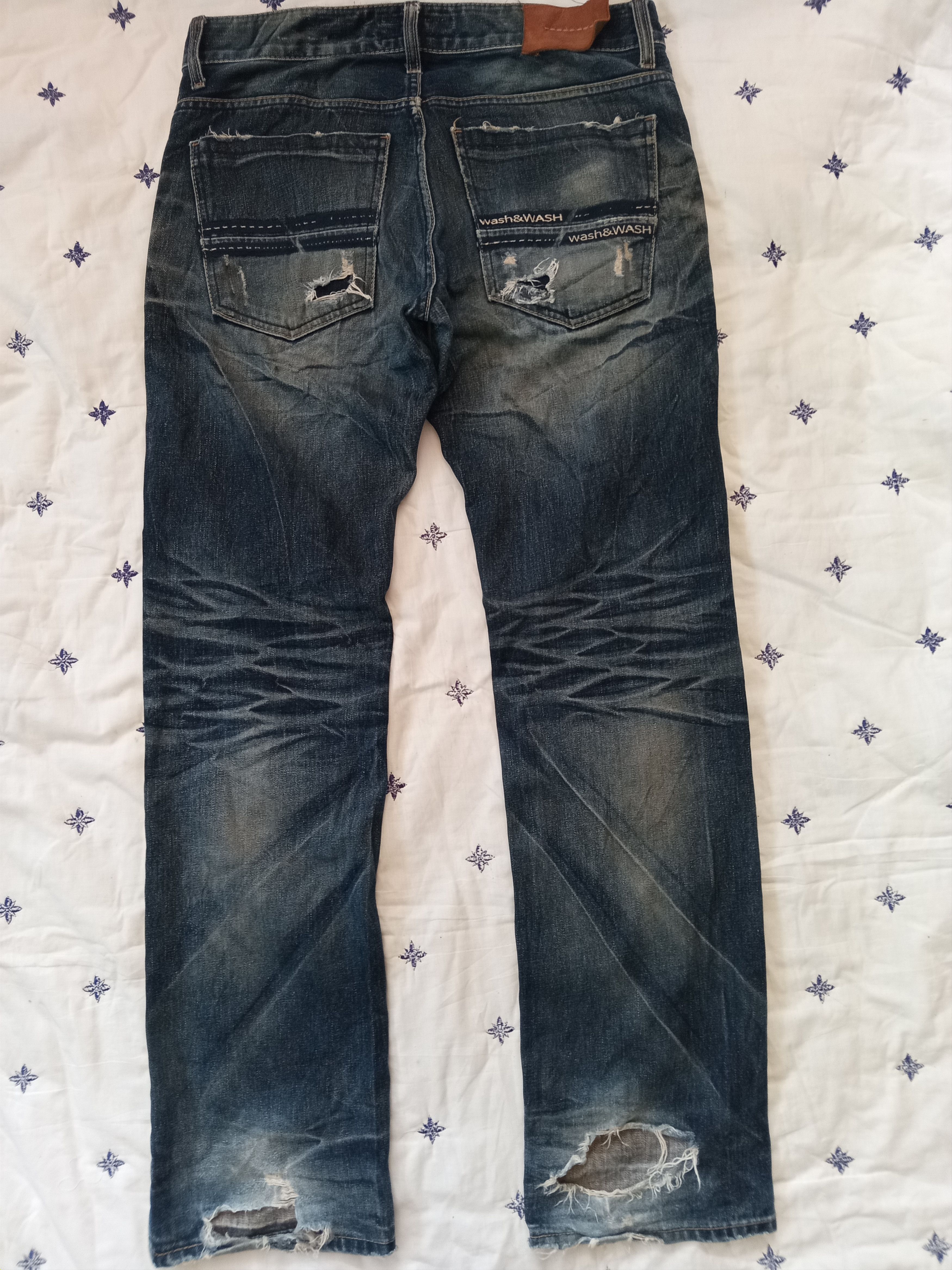 Hysteric Glamour × Japanese Brand 💥RARE💥WASH&WASH Japanese Faded Distressed Ripped Jeans Size US 33 - 10 Thumbnail