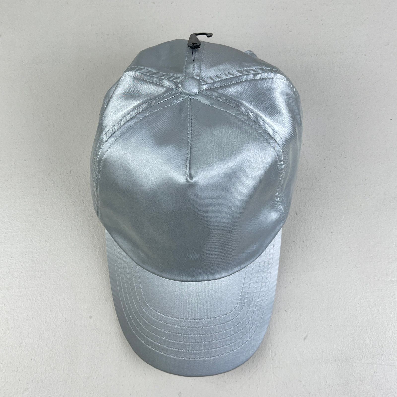 Forever 21 Shiny Silver Satin Baseball Cap Dad Hat Y2K Futuristic Cyber Size ONE SIZE - 12 Thumbnail
