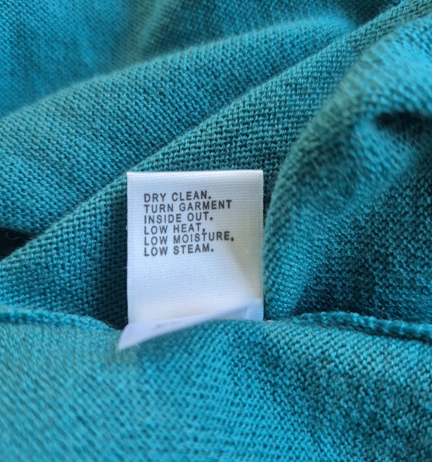 St. John Sweater Turquoise 100% Wool Long Slv Asymmetrical Hem Size P Size S / US 4 / IT 40 - 6 Thumbnail