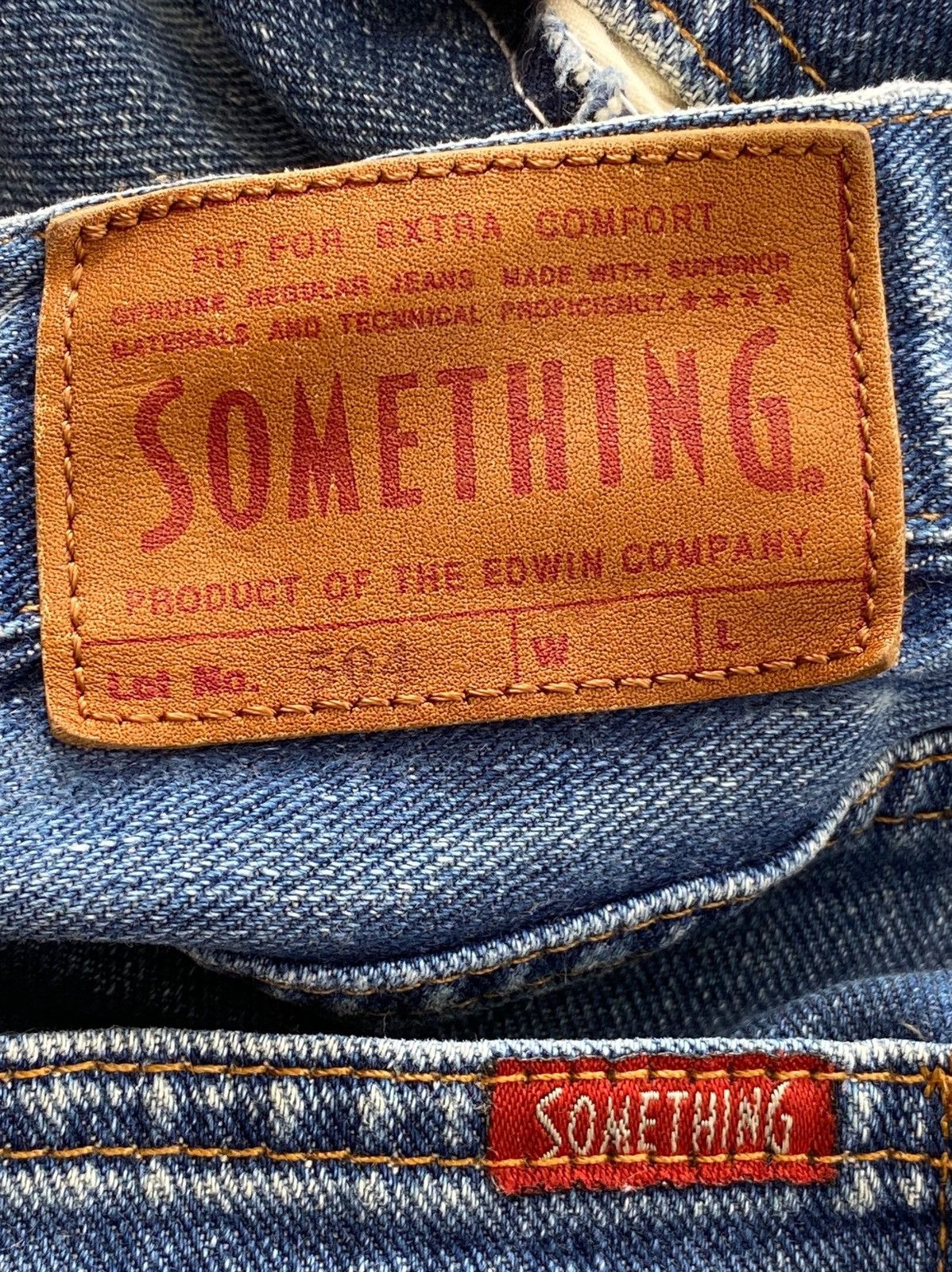 Edwin Edwin x Something Faded Wash Straight Leg Style Jeans Size US 29 - 11 Thumbnail