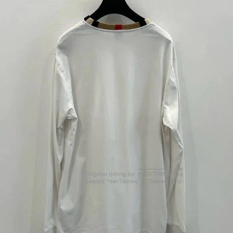 Burberry Burberry White Cotton Long Sleeve T-shirt. Size L / US 10 / IT 46 - 3 Thumbnail