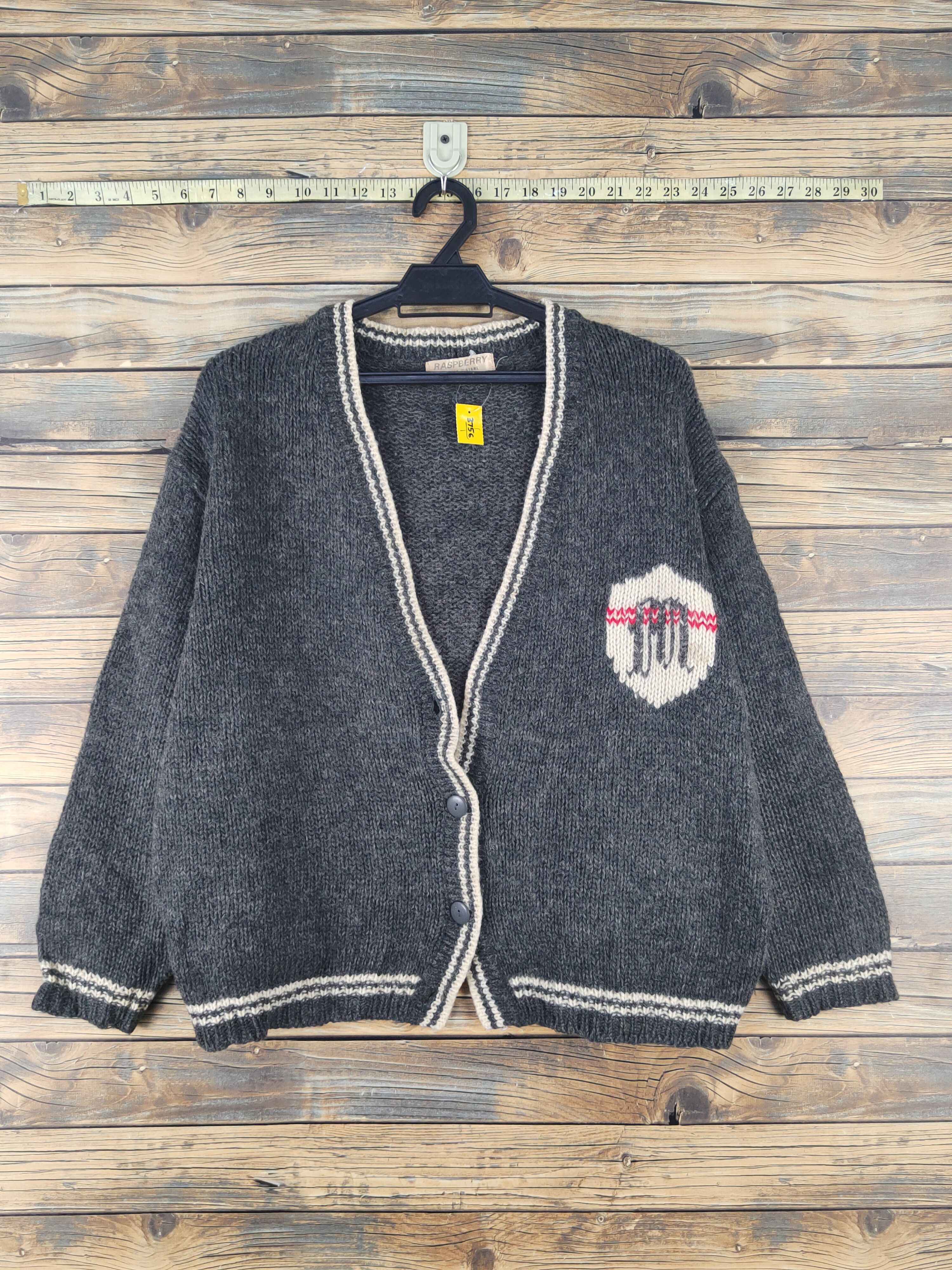 Vintage Raspberry vintage Dark Gray Knitwear Cardigan #W1748 Size L / US 10 / IT 46 - 1 Thumbnail