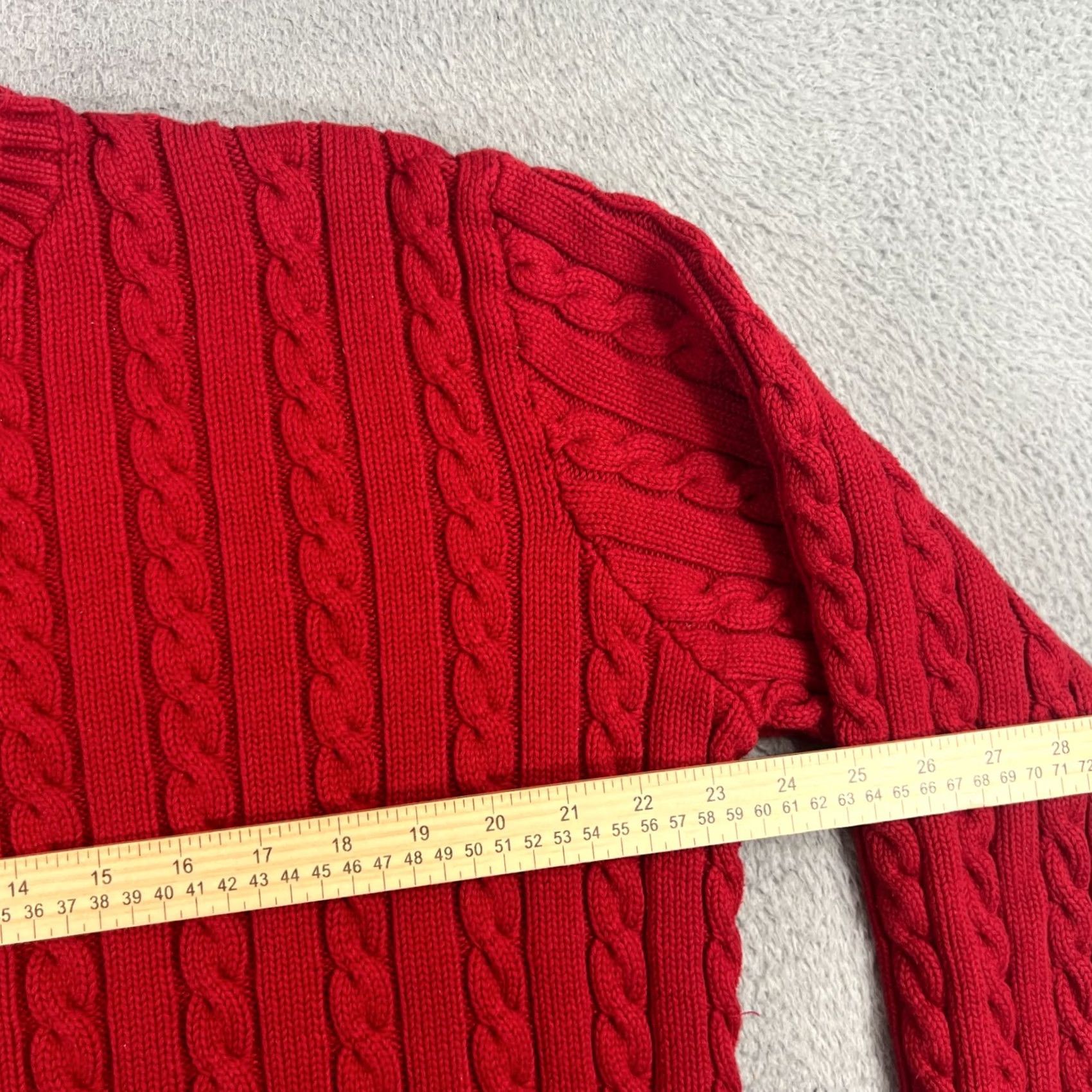 J.Crew VINTAGE J.CREW Fisherman Sweater XL Crew Neck Womens Red Pullover with Pockets Size XL / US 12-14 / IT 48-50 - 5 Thumbnail