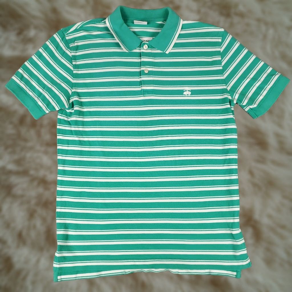 Brooks Brothers Brooks Brothers Polo Shirt Mens S Green Striped Short Sleeve Polo Shirt Slim Fit Button Collar Classic Preppy Wide 1 Size US S / EU 44-46 / 1 - 1 Thumbnail