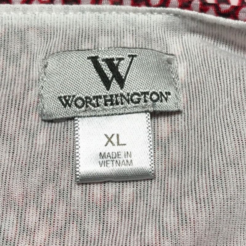 Worthington Worthington Red White Polka Dot Ruffled Sleeveless Blouse XL Size XL / US 12-14 / IT 48-50 - 3 Thumbnail