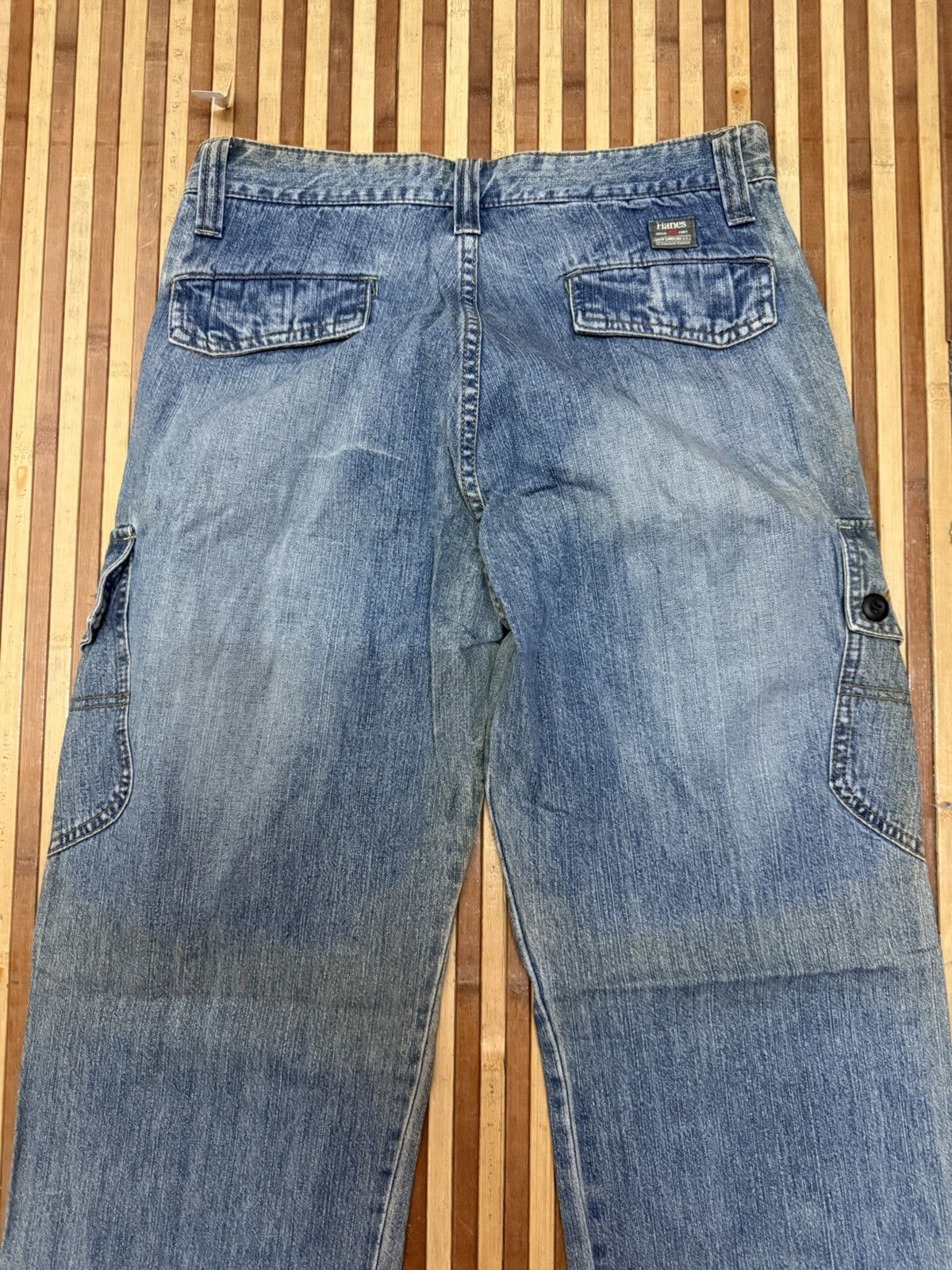 Hanes Baggy Hanes Denim Cargo Pants Multipocket / Streetwear Size US 30 / EU 46 - 9 Thumbnail
