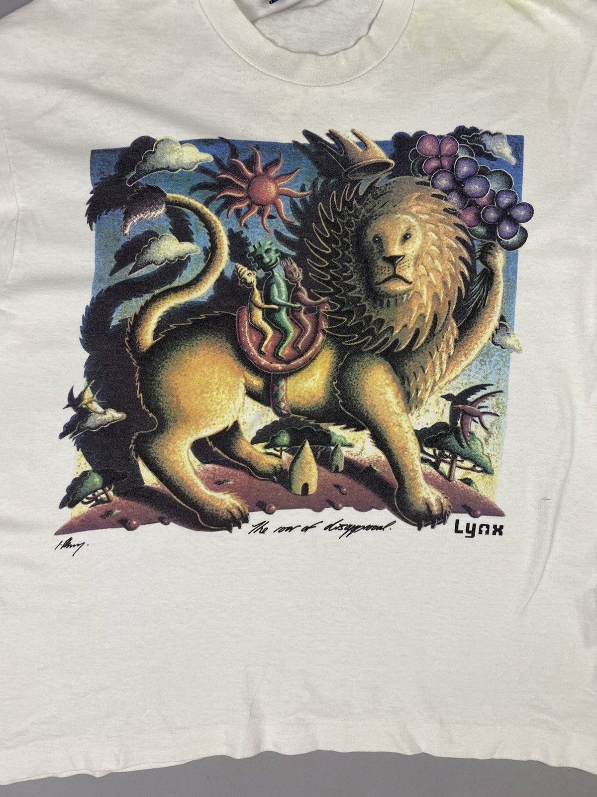 Vintage Rare Lynx “The Roar of Dissprowal” Lion Vintage T-Shirt Size US XXL / EU 58 / 5 - 2 Thumbnail