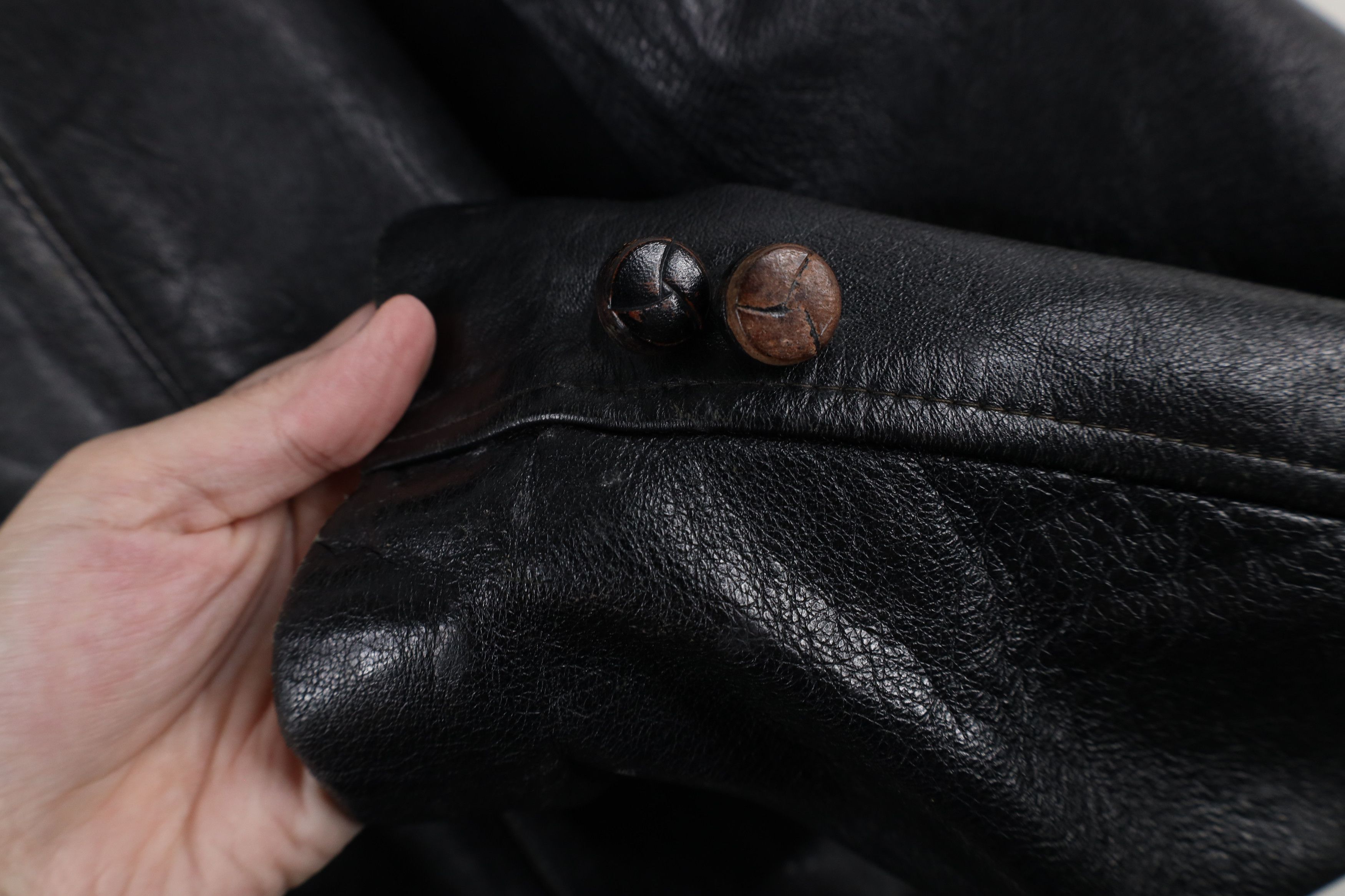 Vintage Vintage 60s 70s Streetwear Leather Button Shirt Jacket USA Size US XL / EU 56 / 4 - 4 Thumbnail