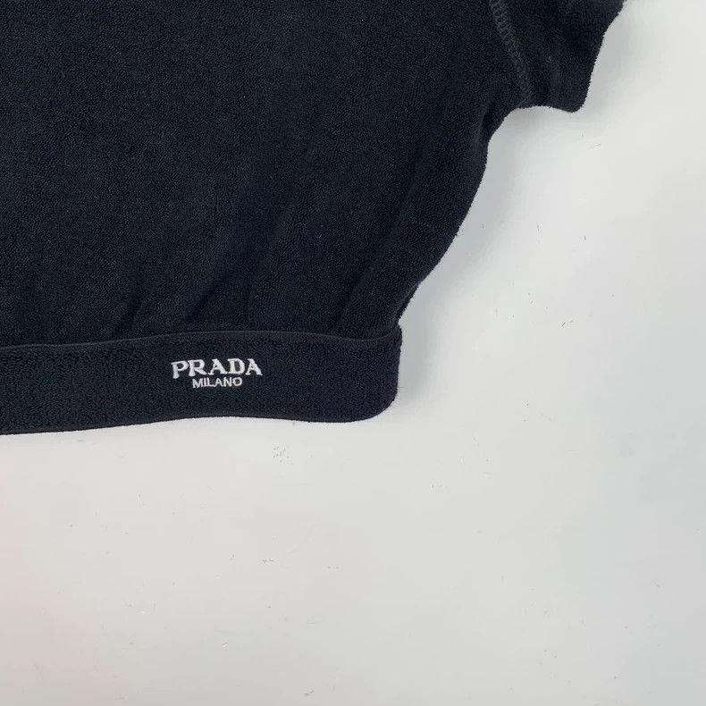 Prada Prada Size 36 Black logo letter embroidery cotton round-ne Size US XXS / EU 40 - 4 Thumbnail