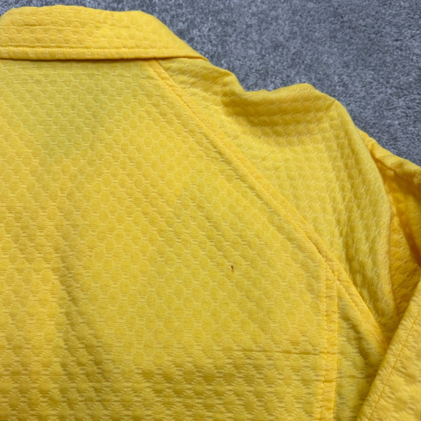 Vintage Requirements Jacket Womens 1X Plus Yellow Button Up Solid Short Sleeve Blazer Wool Blend All Seasons Casual Workwear Designer Classic Shirt Size XL / US 12-14 / IT 48-50 - 4 Thumbnail