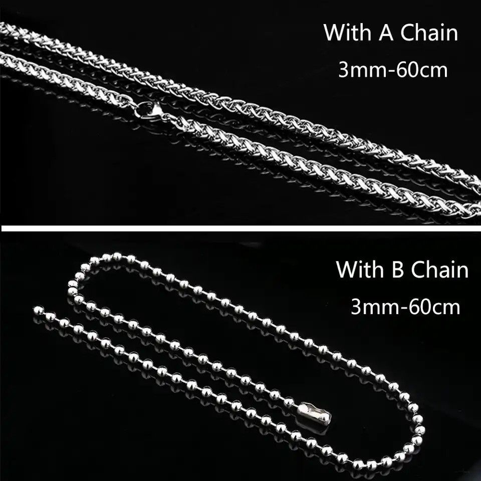 Jewelry NEW Men's stainless-steel Love skeleton Pendant Necklace Size ONE SIZE - 4 Thumbnail