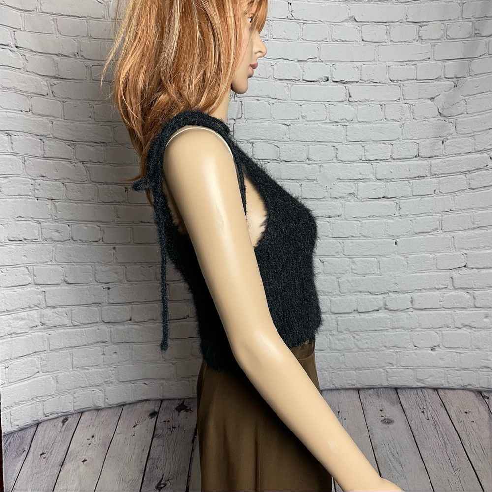 Zara New Zara Soft Touch Black Fuzzy Top Size L Size L / US 10 / IT 46 - 4 Thumbnail