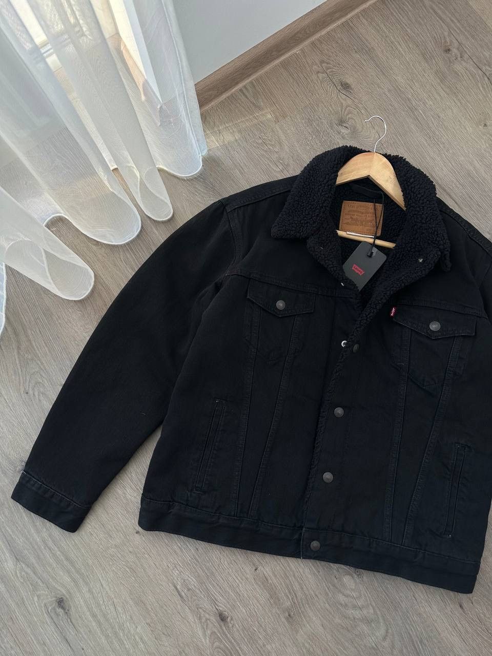 Levi's × Vintage Vintage Levi’s Black Denim Sherpa Jacket Size US L / EU 52-54 / 3 - 6 Thumbnail