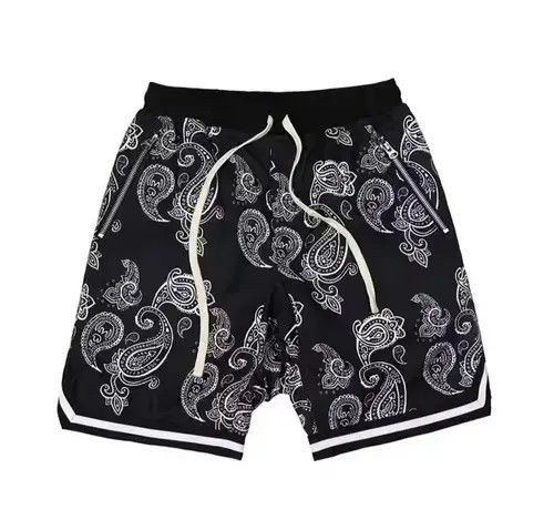 Japanese Brand 20AW Indigo Union Japan Black Bandana Paisley Jersey Shorts Size US 32 / EU 48 - 1 Thumbnail
