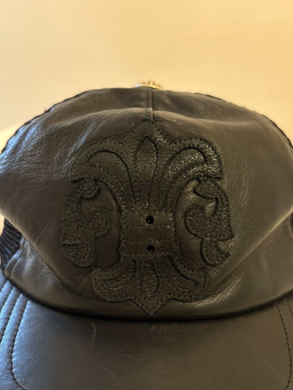 Chrome Hearts CHROME HEARTS LEATHER HAT FLEUR TRASHED Size ONE SIZE - 3 Thumbnail