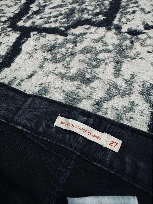 Levi's Levis Mile High Super Skinny Jeans Black 27 28 Size 27" / US 4 / IT 40 - 5 Thumbnail