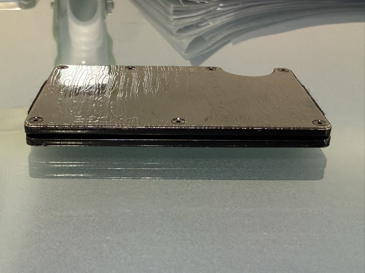 Other Ridge Black Damascus Stainless Steel Wallet w/ Leather Cash Size ONE SIZE - 8 Thumbnail