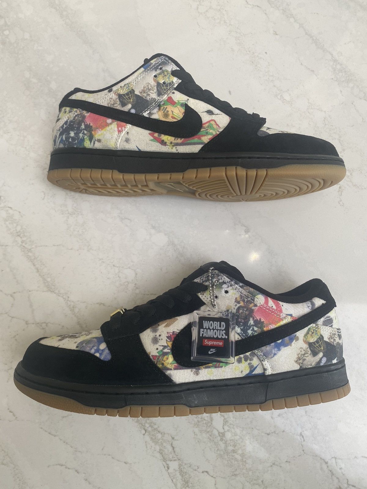 image of Supreme Nike Sb Rammellzee Dunk Low Shoes in Black, Men's (Size 11)