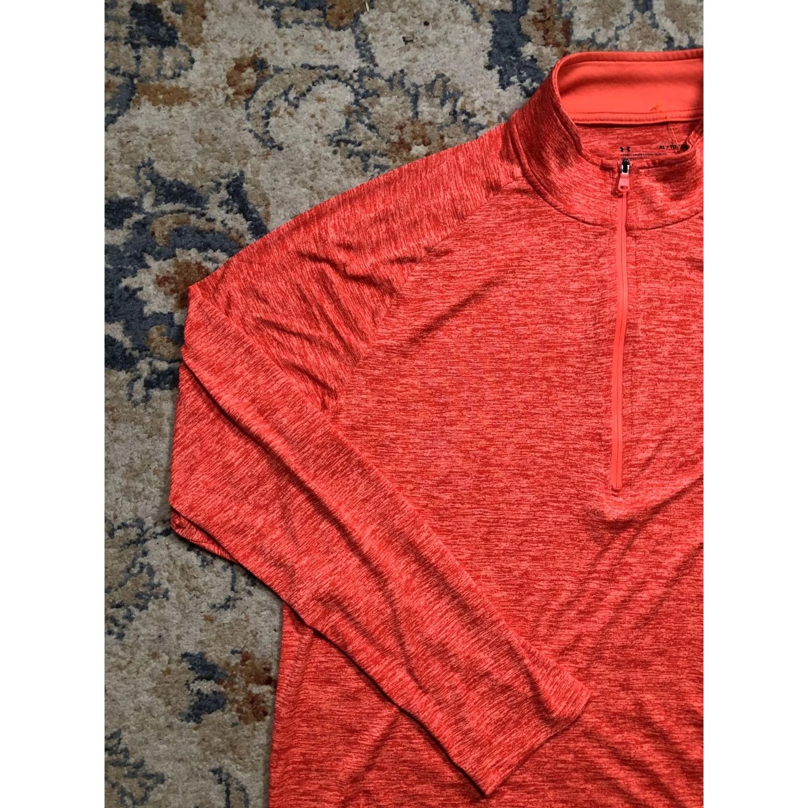 Under Armour Under Armour HeatGear Pullover Mens XL Red 1/4 Zip Mock Neck Long Sleeve Running Gym Training Lightweight Moisture Wicking Size US XL / EU 56 / 4 - 3 Thumbnail