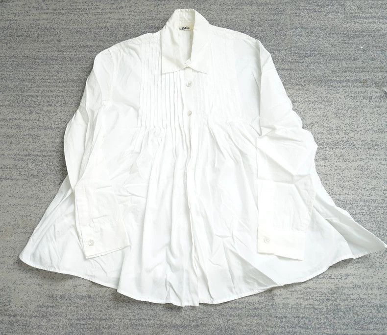 Yohji Yamamoto Pleated A-Line Shirt Dress by Yohji Yamamot