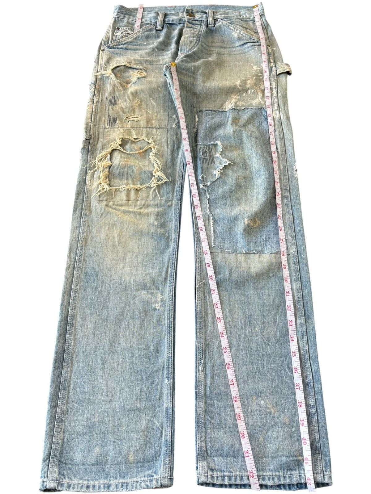 Denim & Supply Ralph Lauren Vintage Denim Supply Carpenter Painted Patches Loose Jeans Size US 30 / EU 46 - 7 Thumbnail