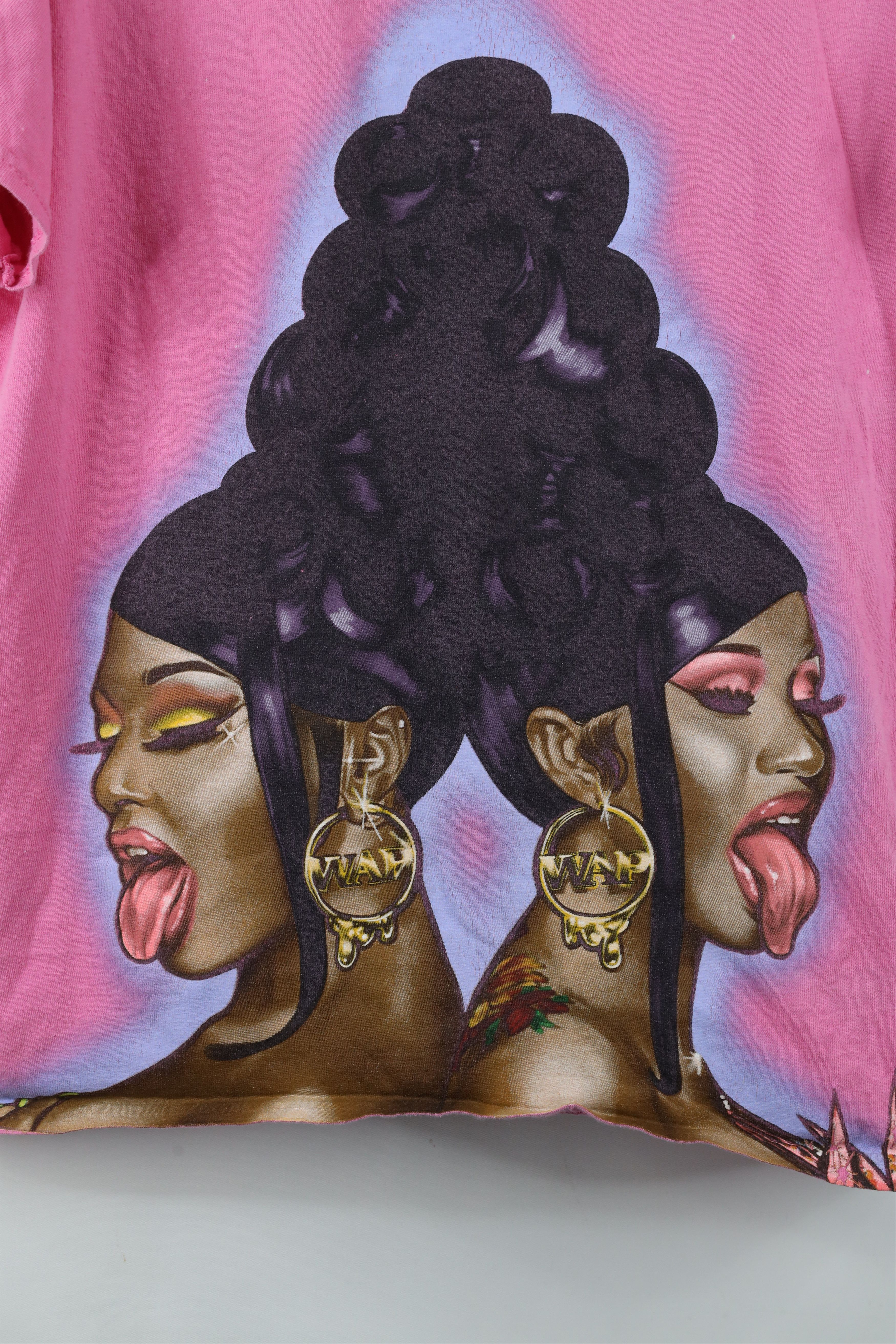 Vintage Streetwear WAP Cardi B Rap Hip Hop Short Sleeve T-Shirt Pink Size US XL / EU 56 / 4 - 4 Thumbnail