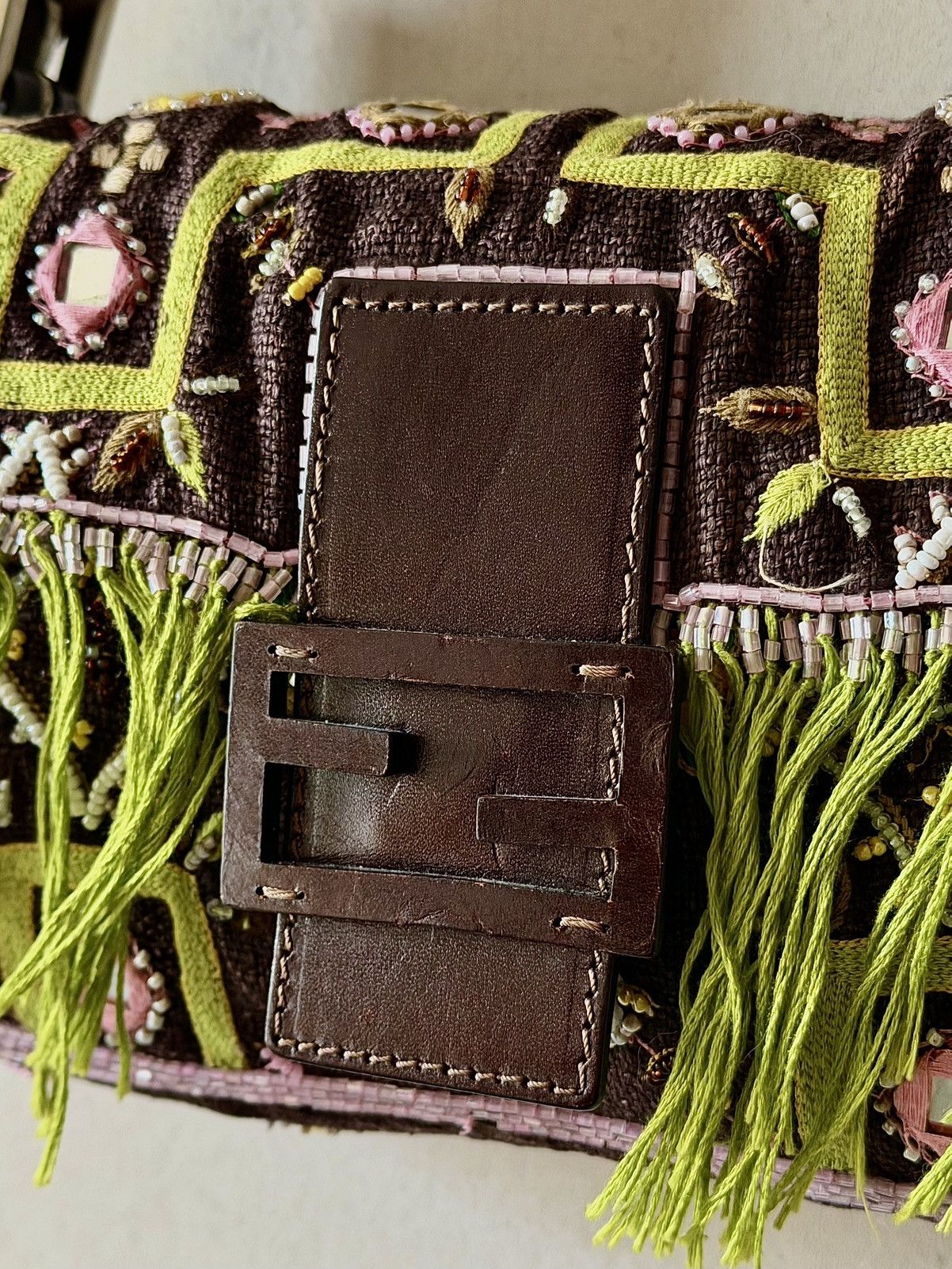 Fendi Fendi - Karl Lagerfeld - 2000's Beaded Fringe - Baguette Bag Size ONE SIZE - 5 Thumbnail