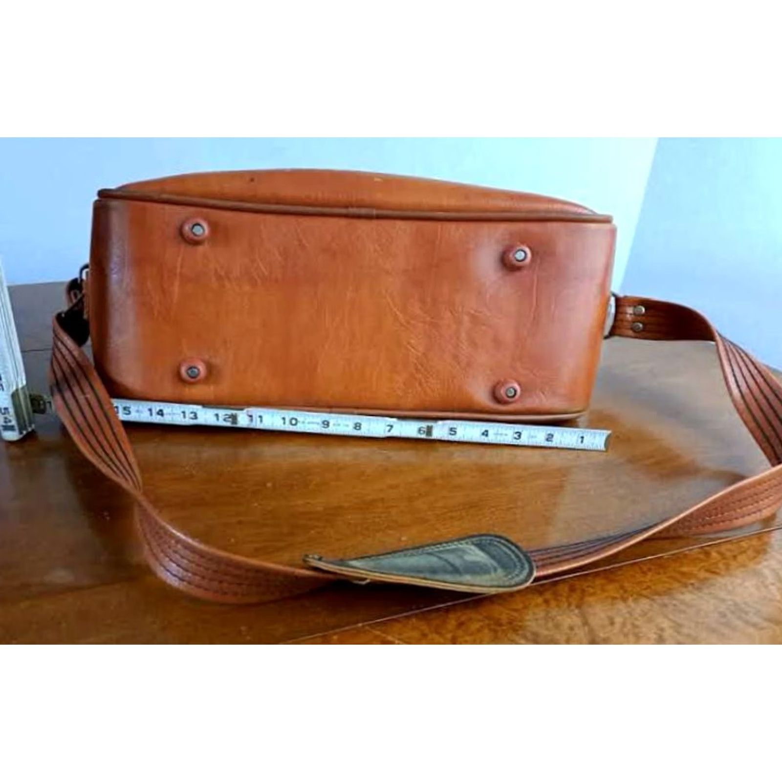 Sears VINTAGE Sears Brown Leather Personal Shoulder Travel Bag EUC Size ONE SIZE - 5 Thumbnail