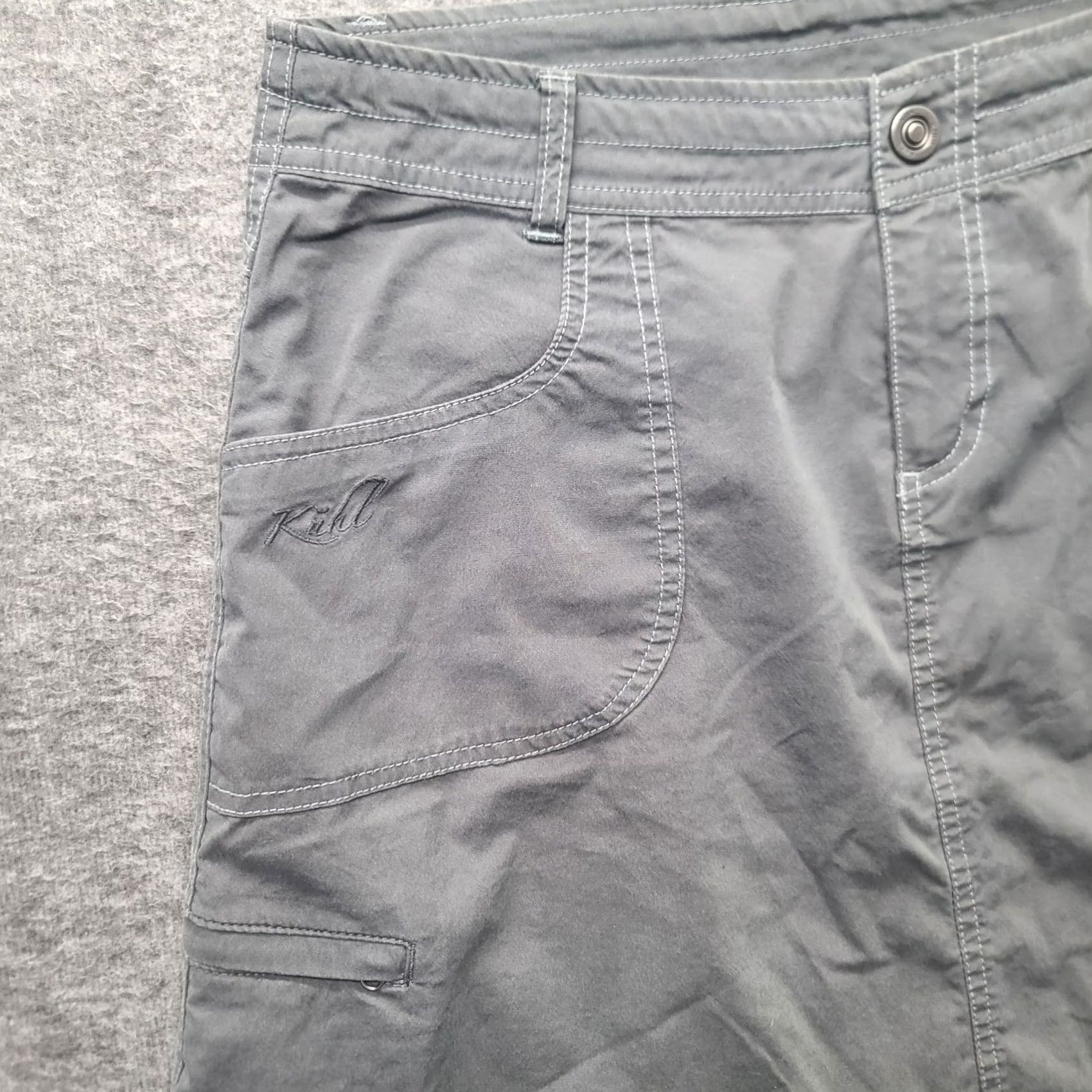 Vintage Kuhl Women’s 10 Regular Splash Skirt A-Line Knee Length Mid Rise Cotton Nylon Spandex Canvas Gray Lightweight Pockets Travel Casual Size 32" / US 10 / IT 46 - 6 Thumbnail