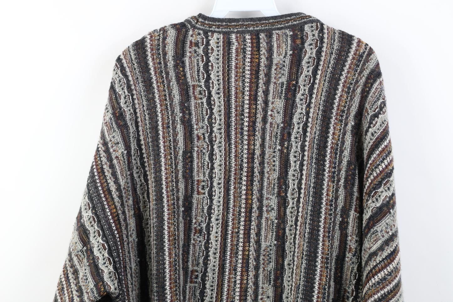 Vintage Vintage 90s Coogi Style Striped Ed Bassmaster Knit Sweater Size US XL / EU 56 / 4 - 8 Thumbnail