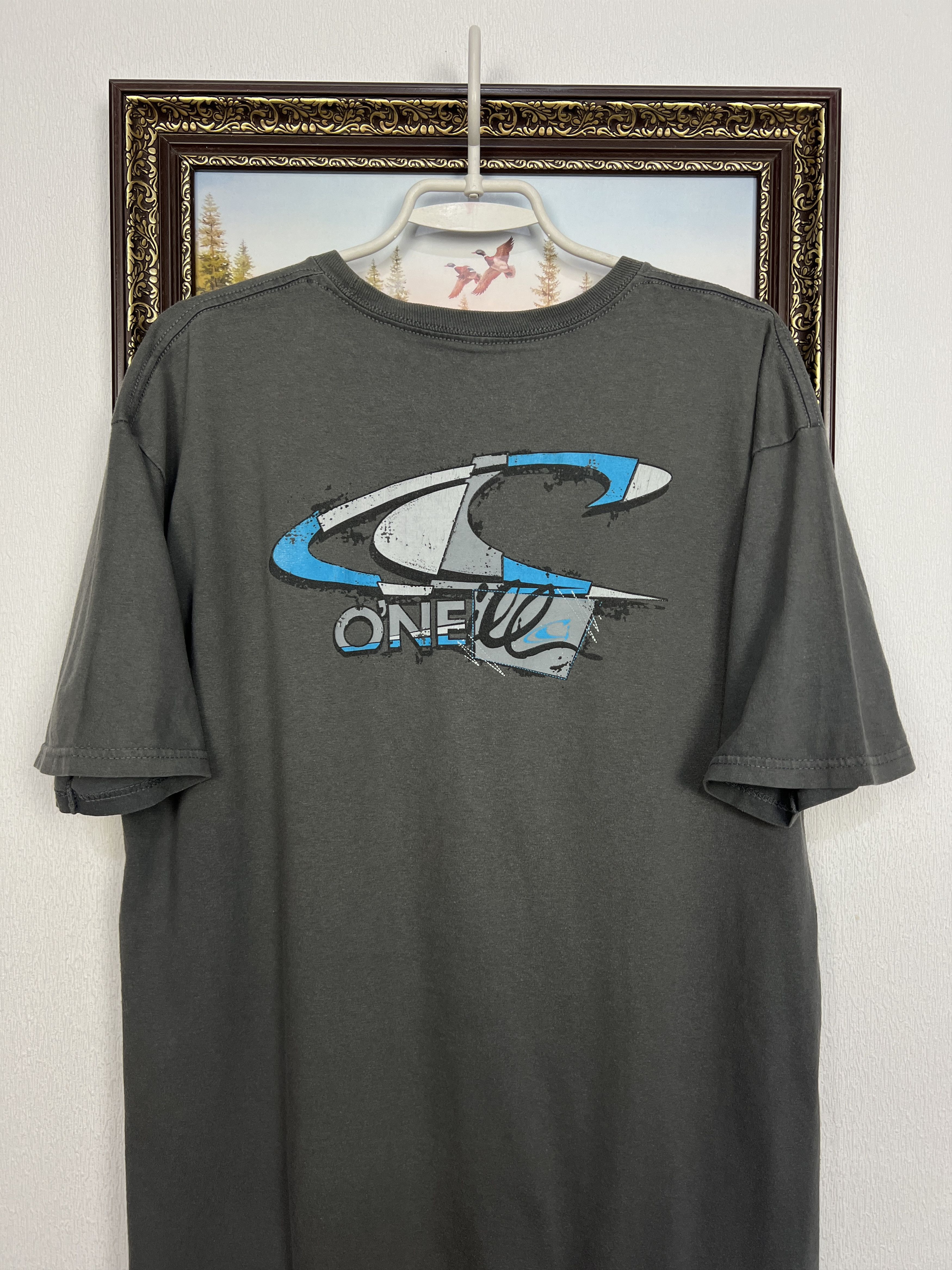O'Neill Vintage Gray Graphic Tee Shirt Over Print Big Logo Rare Size US L / EU 52-54 / 3 - 6 Thumbnail