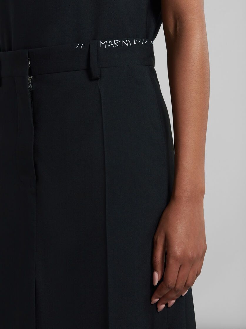 Marni o1w1db10125 Tropical Wool Midi Skirt in Black Size 27" / US 4 / IT 40 - 5 Thumbnail